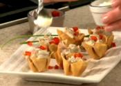 Mushroom And Prosciutto In Wonton Cups